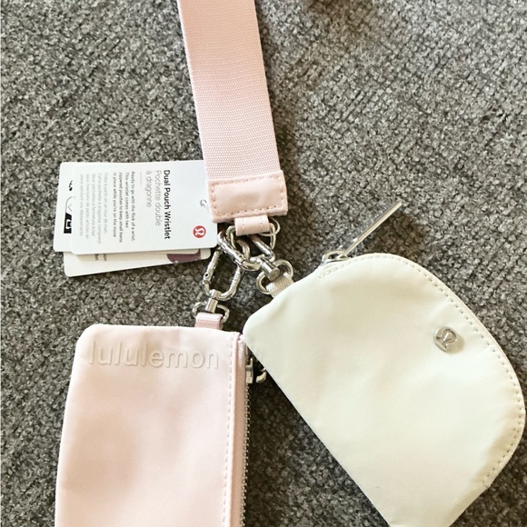 lululemon athletica Handbags - lululemon athletica Pink & Cream Dual Pouch Wristlet